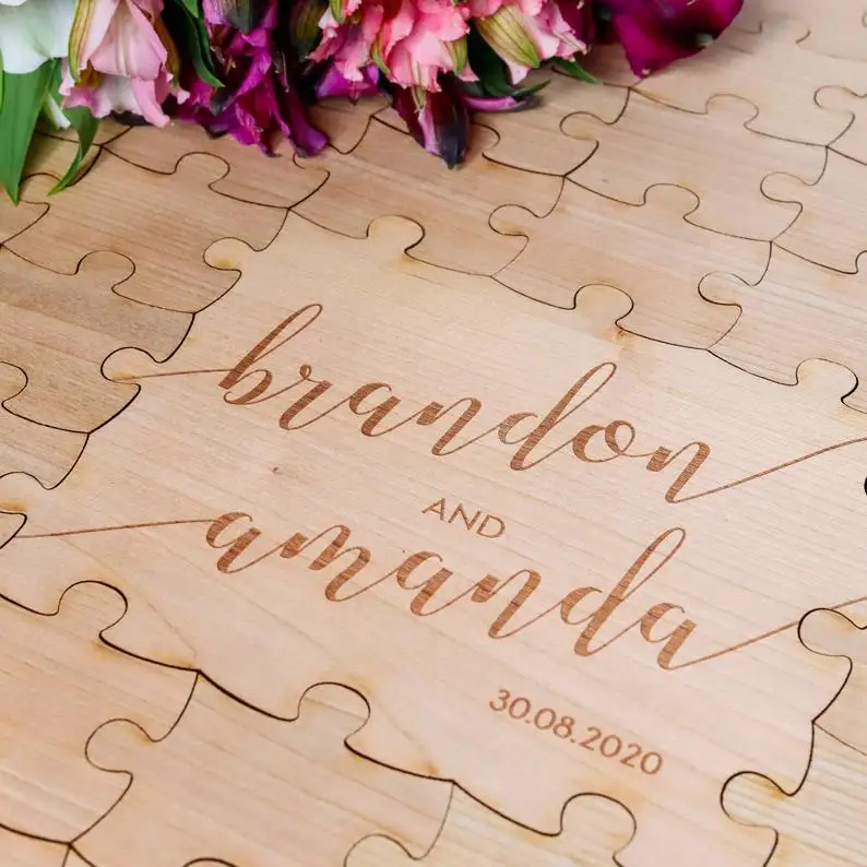 Puzzle Guest Book,Wedding Guest Book Alternative, Rustic Wedding Decor, Alternative Wood Wedding Guestbook Sign, Custom Guest B