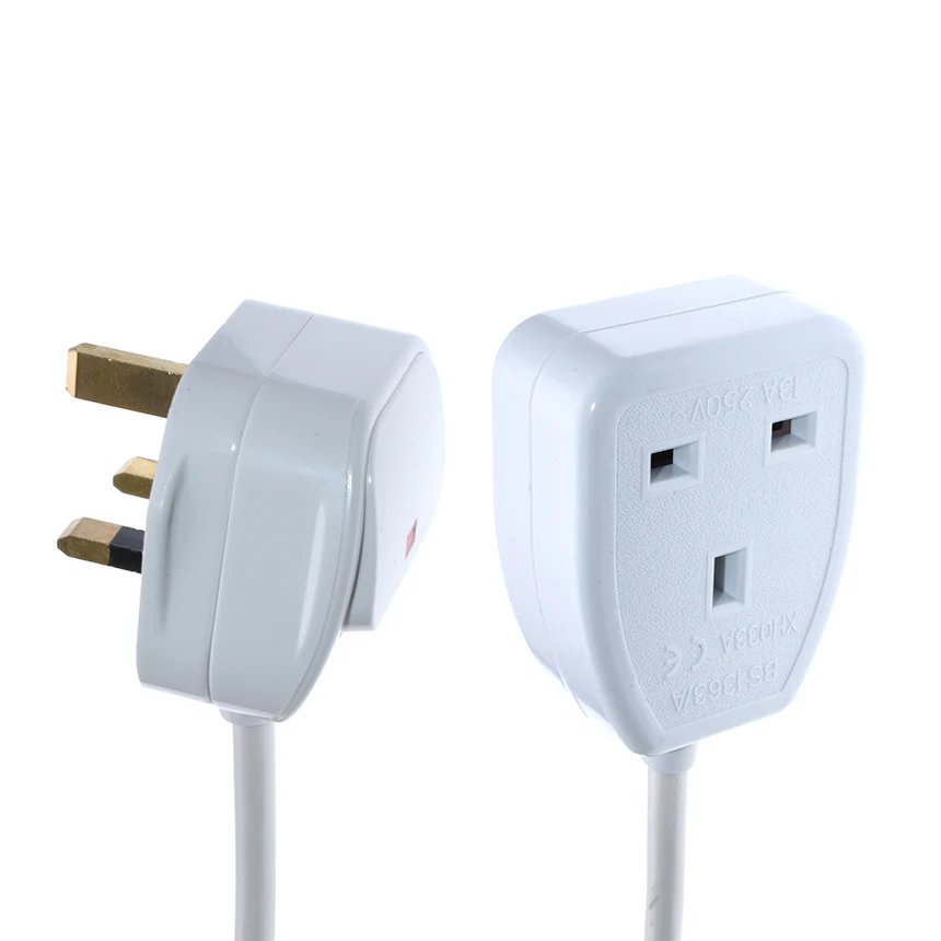 UK Plug To Socket Power Extension Cable With Power Switch, Singapore Malaysia HK Male To Female 3Pin AC Power Cord 0.5m~5m