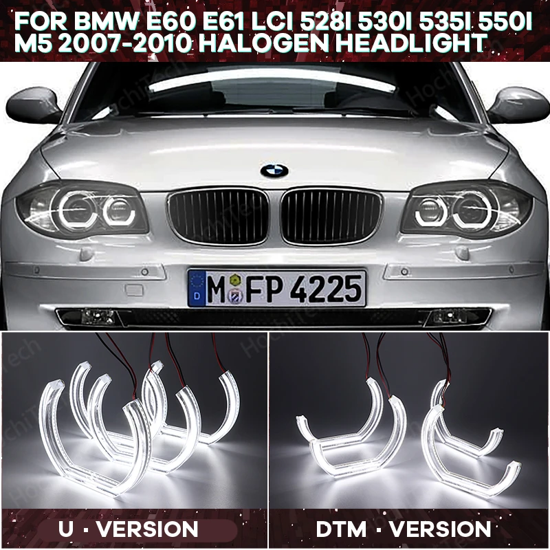 

LED Angel Eye kit DTM Style White DRL Cut Style Crystal Angel eyes For BMW E60 E61 LCI 528i 530i 535i 550i M5 2007-2010