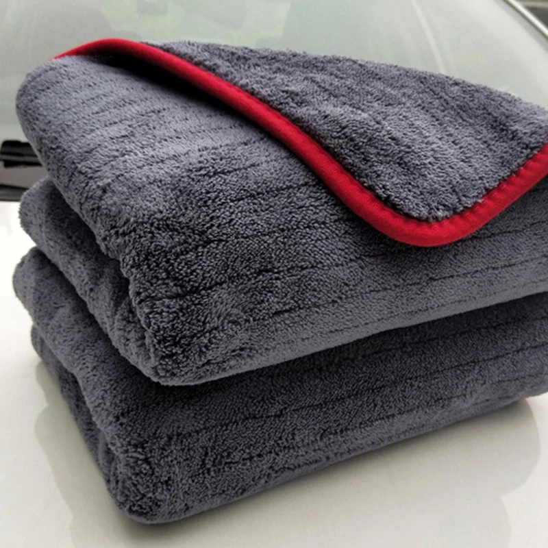 2X 1000GSM 90X60cm Large Size Thick Plush Microfiber Towel Car Wash Clean Cloths Microfibre Wax Polishing Towel