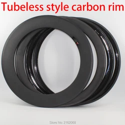 700C 38 50 60 88mm Road bike 3K UD full carbon fibre bicycle wheels carbon clincher tubeless rims U shape 25mm width light New