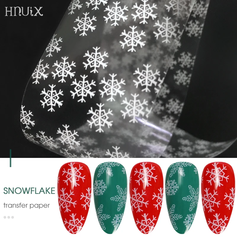 Nail stickers 100x4cm christmas pattern for nail sticker 3D white snowflake star christmas Nail Art transfer sheets