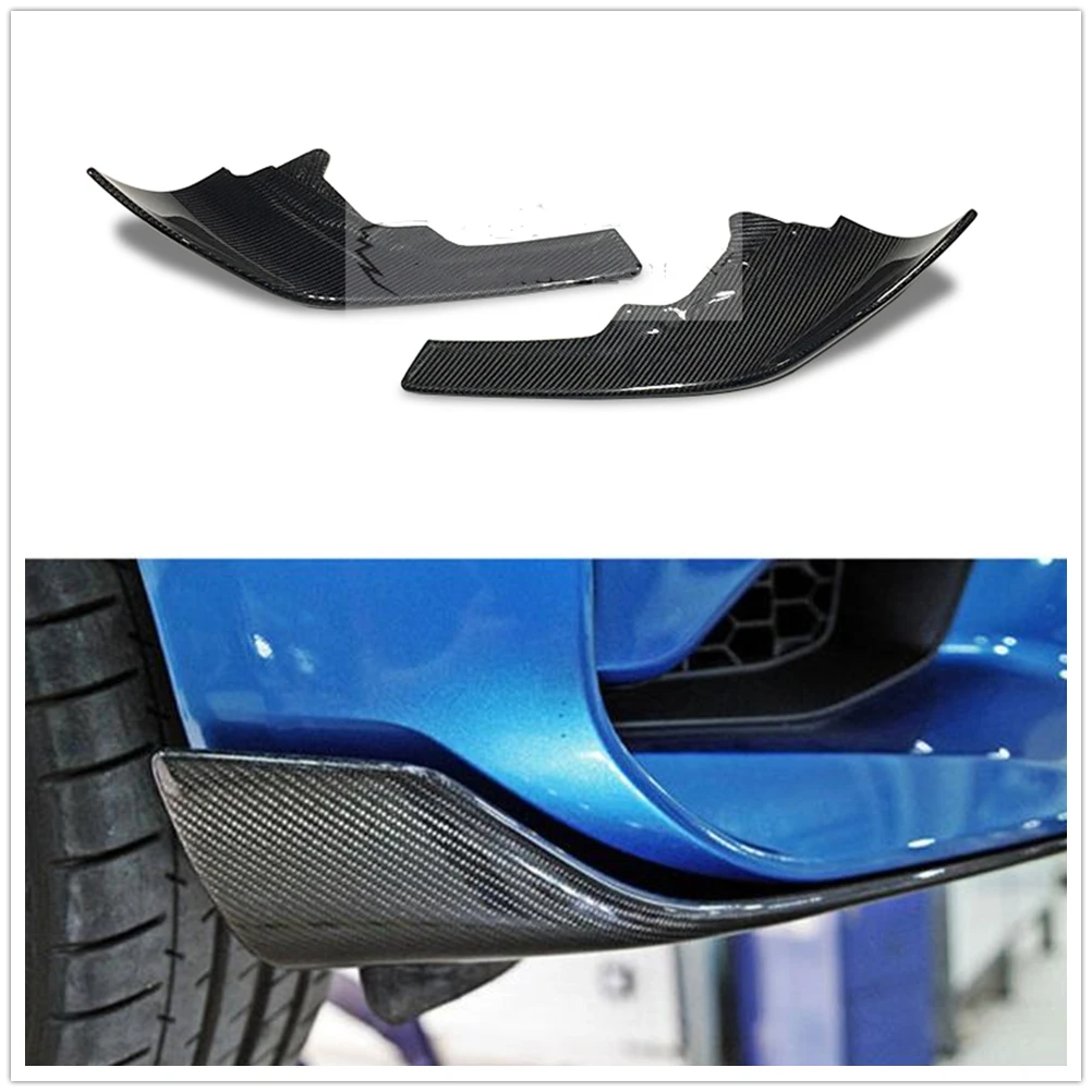 Front Bumper Side Splitter Cover For BMW F87 M2 Coupe 2-Door 2016-2019 Carbon Fiber Air Vent Lower Spoiler Lip Corner Guard Kit