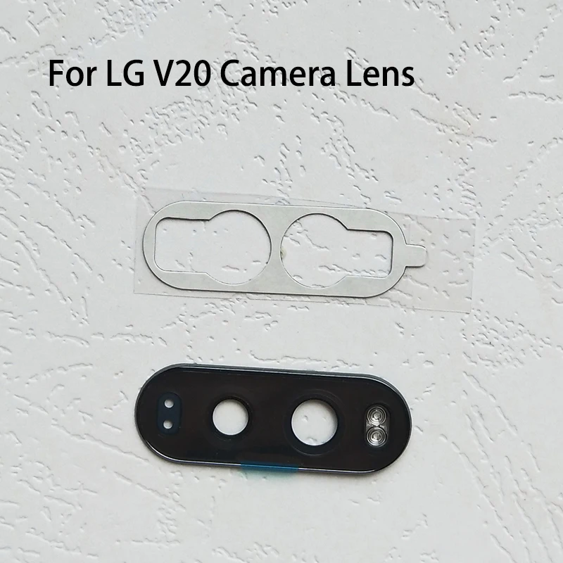 Per LG V20 H990 H910 H918 LS997 US996 VS995 Nuovo Obiettivo di Vetro Della Copertura Posteriore Posteriore Della Macchina Fotografica Con La Luce del Flash + adesivo