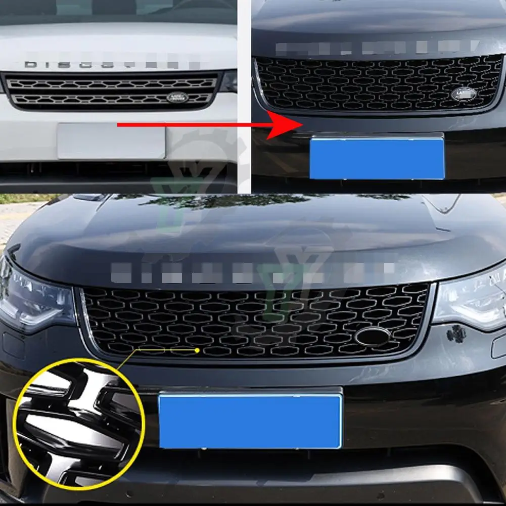 CAR STYLING EXTIEROR BUMPER FRONT RACING GRILL GRILLS FIT FOR LAND ROVER DISCOVERY 5 LR5 L462 2017 2018 19-2022 GRILLE ABS MASK