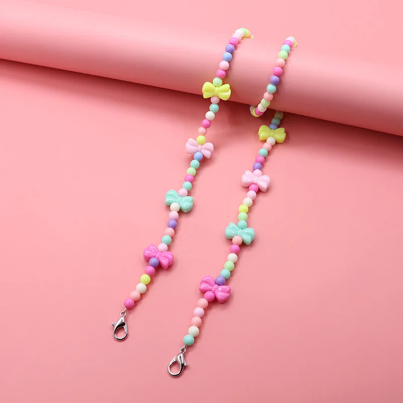 

Children Lovely Anti-lost Eyeglasses Chain Beaded Heart Mask Chain Lanyards Neck Strap Cord Sunglasses Rope Eyewear Accessories