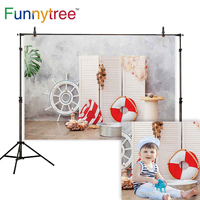 Funnytree child portrait photography backdrop summer marine decor basin concrete wall newborn background photocall photophone