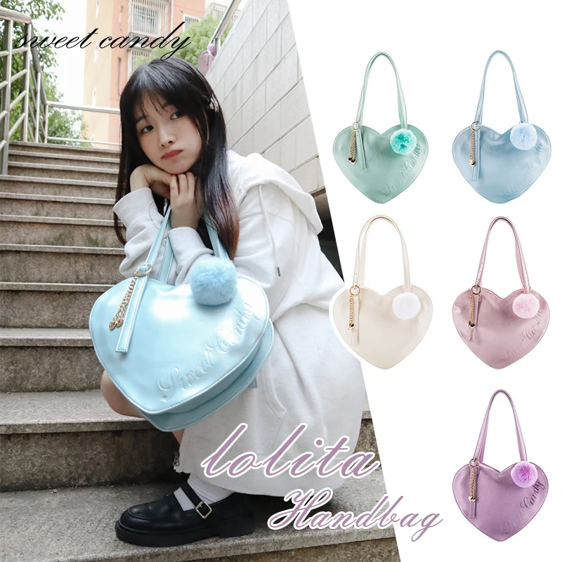 

Women's Fashion Trend Love Pattern Girl Lolita Handbag Shoulder Bag High Capacity PU Tote Bag