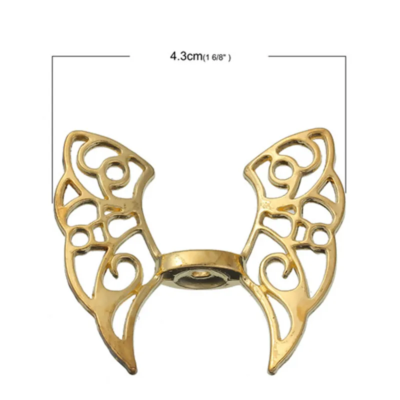 DoreenBeads Fashion Zinc Based Alloy Spacer Beads Butterfly Animal Gold Color Wing Style Jewelry DIY Findings, 3 PCs