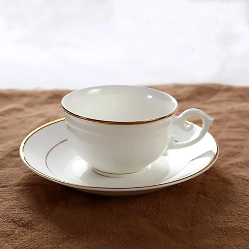 Ceramic Coffee Cup Set, Bone China, European-style, Simple Phnom Penh Coffee Cup with Shelf and Saucer, Afternoon Tea Gift Set