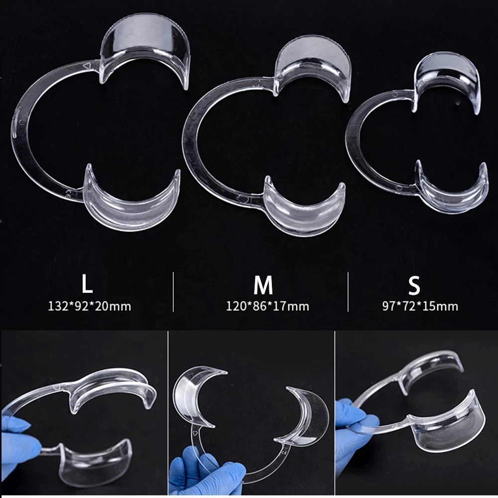 JNSUR 20pcs Dental Mouth Opener C Shape Orthodontic Dentistry Tool Intraoral Soft Plastic Cheek Lip Retractor Mouth Expander