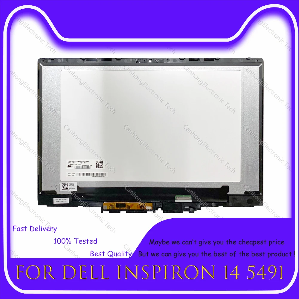 Tela lcd touch digitalizadora de reposição para dell, 14 "fhd 1920*1080 para dell inspiron 14 5491 p93g p93g001, conjunto 0v30k7 0n4hyv