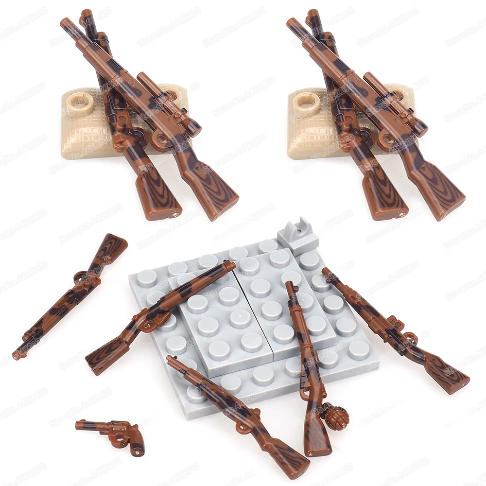 War Military WW2 Camouflage Weapons Set Building Block Moc Army Figures Special Soldier Equipment Model Child Christmas Gift Toy