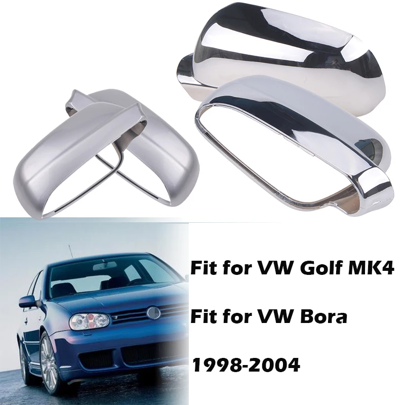 Rhyming  Chrome Plating Rearview Mirror Cap Wing Side Mirror Cover Housing Fit For VW Golf 4 MK4 accessory Bora 1998 1999-2004