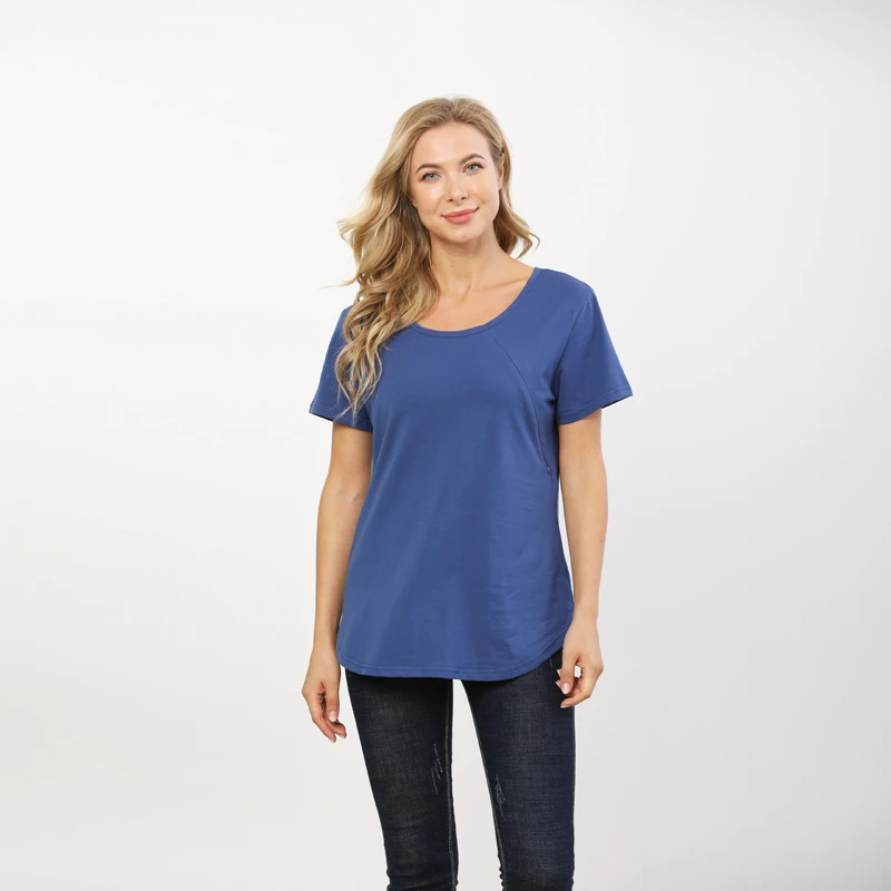 Summer Loose Big Size Maternity Top Short-Sleeved T-Shirt Breastfeeding Friendly Postpartum Nursing Wear for Pregnant Women