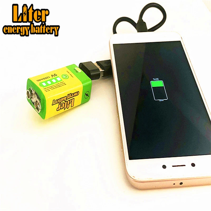 

USB Battery 9V 1200mAh Li-polymer Rechargeable Battery USB lithium battery for Toy Remote Control Bank power