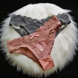 SP&CITY Sexy Women's Underwear Lace Underpant Bow Lingerie Bandage Seamless Thong Comfort Transparent Panties Low-Rise Briefs