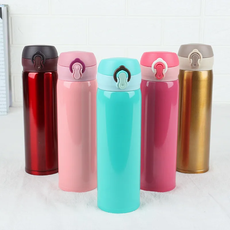 Stainless Steel Kids Vacuum Flask Portable Thermos Bottle Car Travel Mug