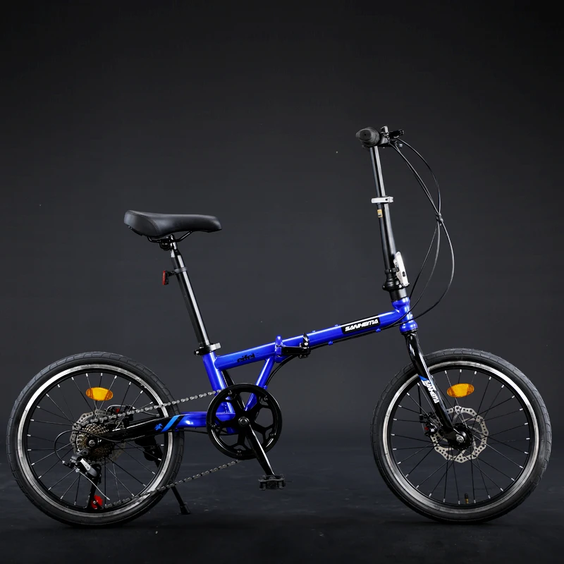 20 Inches 7 9 Speeds Road Folding Bike Variable Speed Foldable Double Disc Brake Adult Children Light Steel Frame Small Bicycle