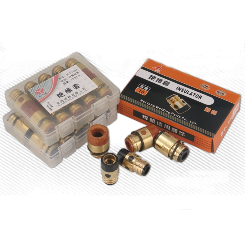 5pcs Gas Shielded Welding Accessories 350 / 500A Two Shielded Welding Gun Copper Core Insulation Sleeve Insulation Nut