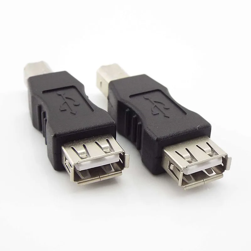 2pcs USB 2.0 Type A Female to Type B Male USB Printer Scanner Adapter Data Sync Coupler Converter Connector a
