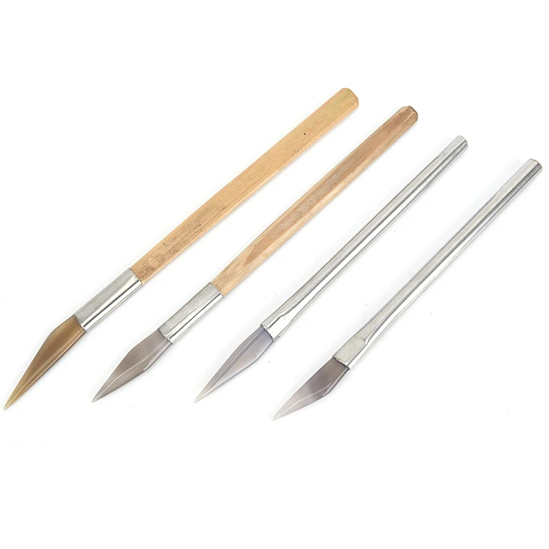 1Pcs Agate Burnisher Polishing Knife Edge With Bamboo Handle Jewelry Making Tools Accessories Hot Sale