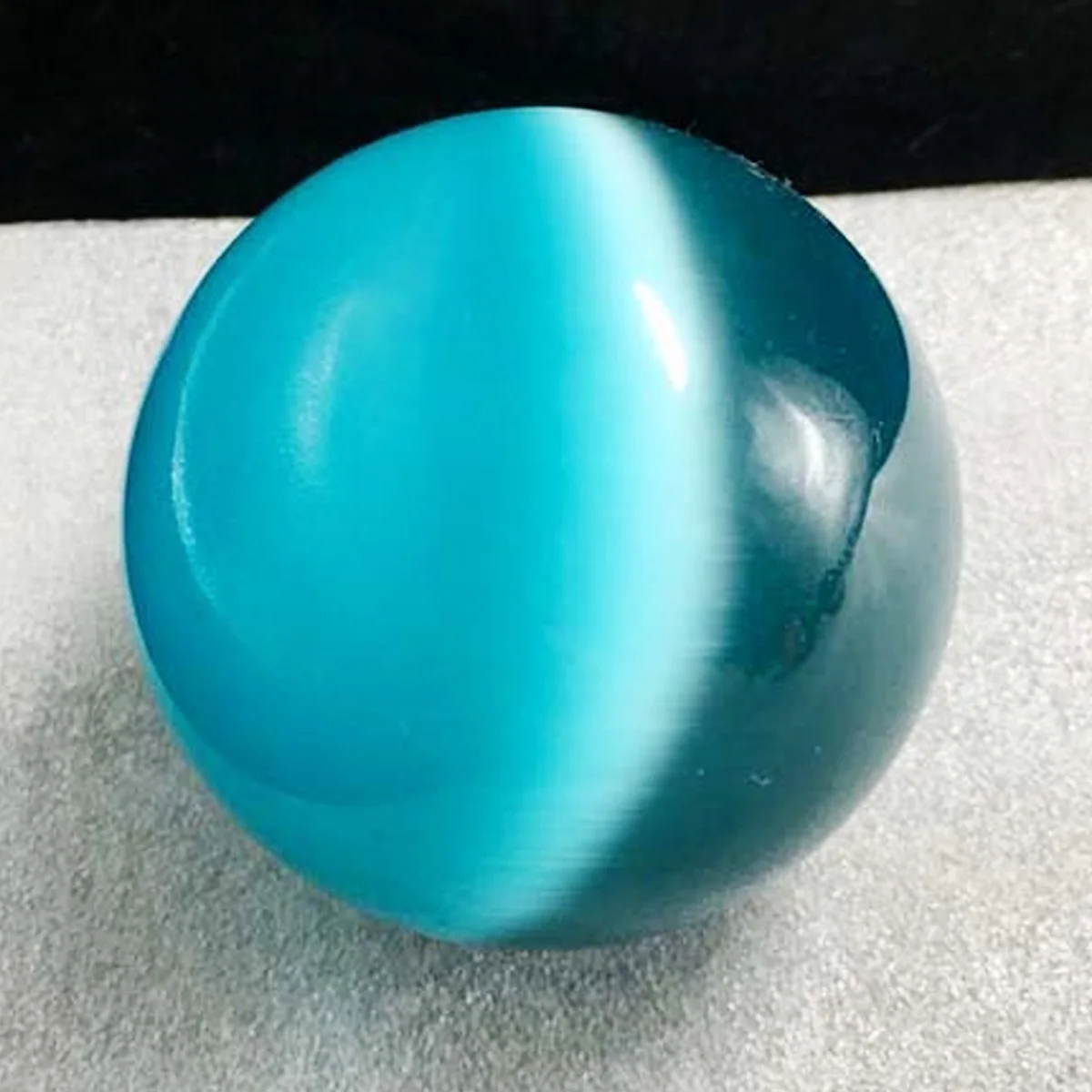 40mm Natural Rare Quartz Sea Blue Cat Eye Crystal Healing fengshui Ball Sphere Office Home Decoration Gift