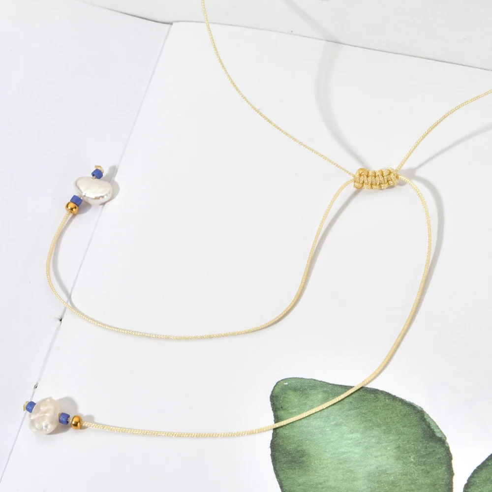ZMZY Thin Choker Handemade Necklace MIYUKI Beads Natural Pearl Necklaces for Women Girls Gifts Fashion Classic Collar Jewelry