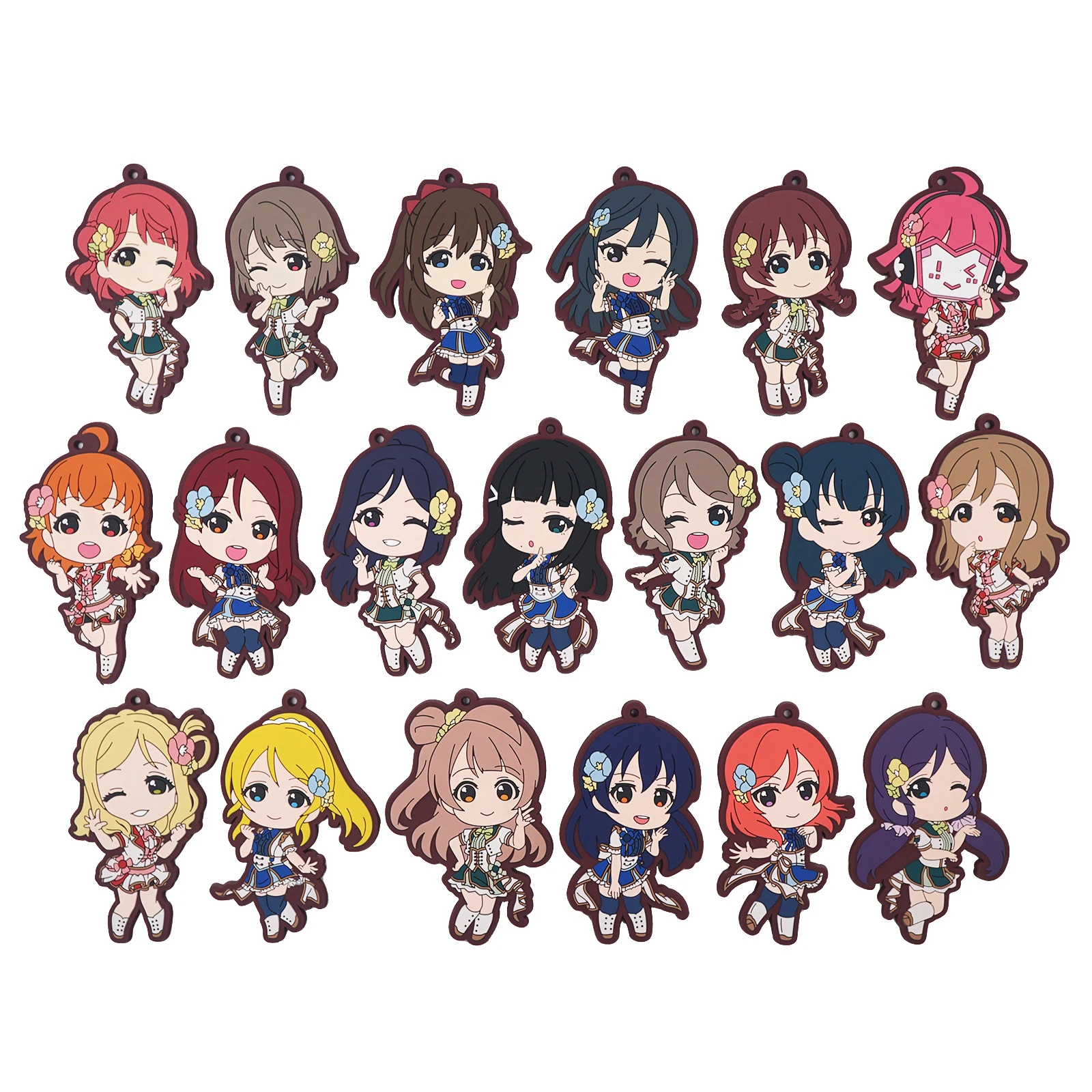 Love Live Lovelive Sunshine PDP Anime Game Nijigasaki High School Idol Club PERFECT Dream Project Aqours Rubber Keychain