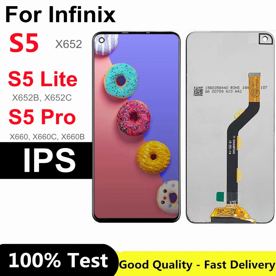 

For Infinix S5 X652 LCD S5 Lite X652B X652C S5 Pro X660 Display Touch Screen Digitizer Complete Assembly Replacement