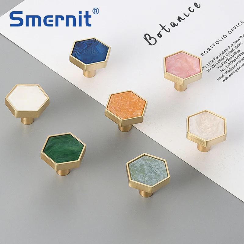 Hexagon Furniture Handles for Cabinets and Drawers Door Knobs Kitchen Cupboard Wardrobe Pulls Stylish Decorate