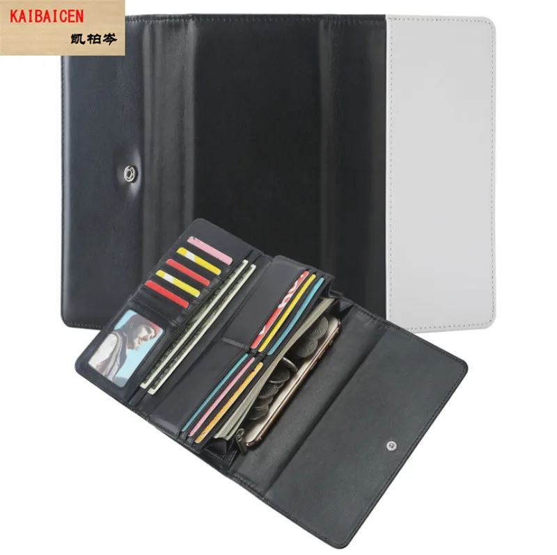 

20pcs/Lot Sublimation blanks Two fold Long wallet Purse large capacity clutch Wallet for heat transfer PU bag products