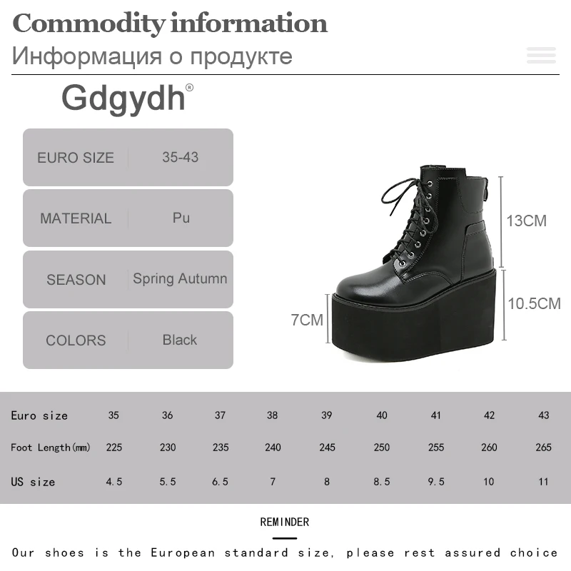 Gdgydh Big Size 43 Platform High Heels Cosplay Fashionable Autumn Ankle Boots Platform Women Wedges Heel Model Catwalk 2021 New