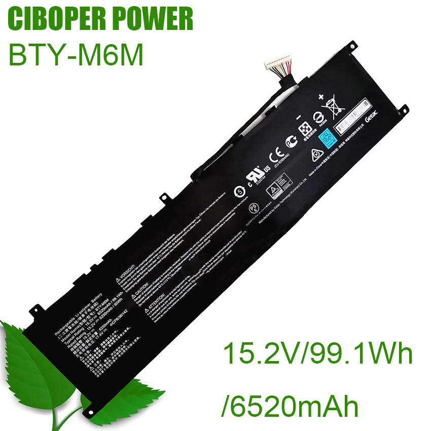 

CP настоящая аккумуляторная батарея для ноутбука 15,2 V 99.1wh/6520mAh для GS66 GS66 Stealth Series Notebook