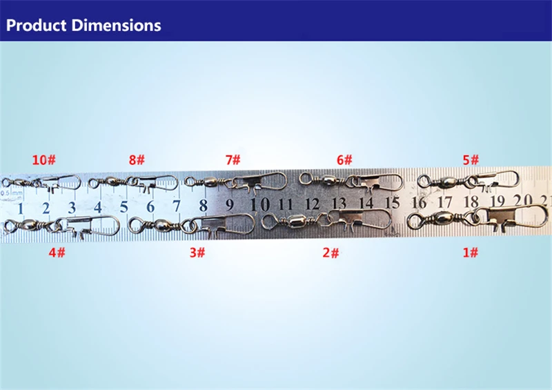 50 stücke Winter Eis Angeln Waren Wirbel Angeln Stecker Pin Lager Roll Wirbel Snap Fastlock Clips Angelhaken Köder TacklePesca – Detail 3