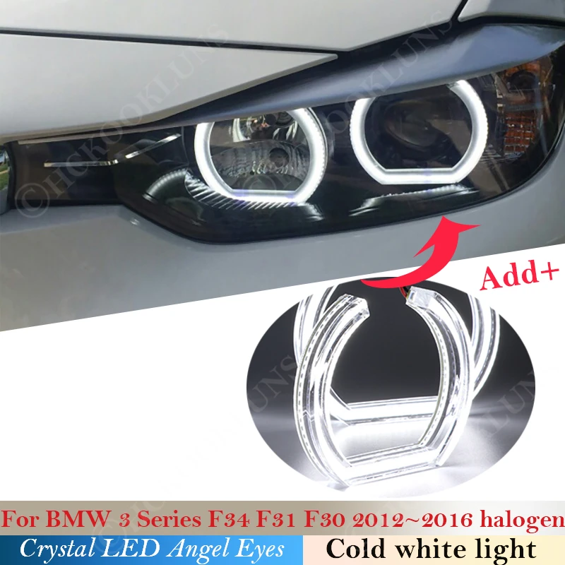 

Halogen headlight Car styling Halo Rings Light kits For BMW 3 Series F30 F31 F34 2012~2016 Car DTM Style Crystal LED Angel Eyes