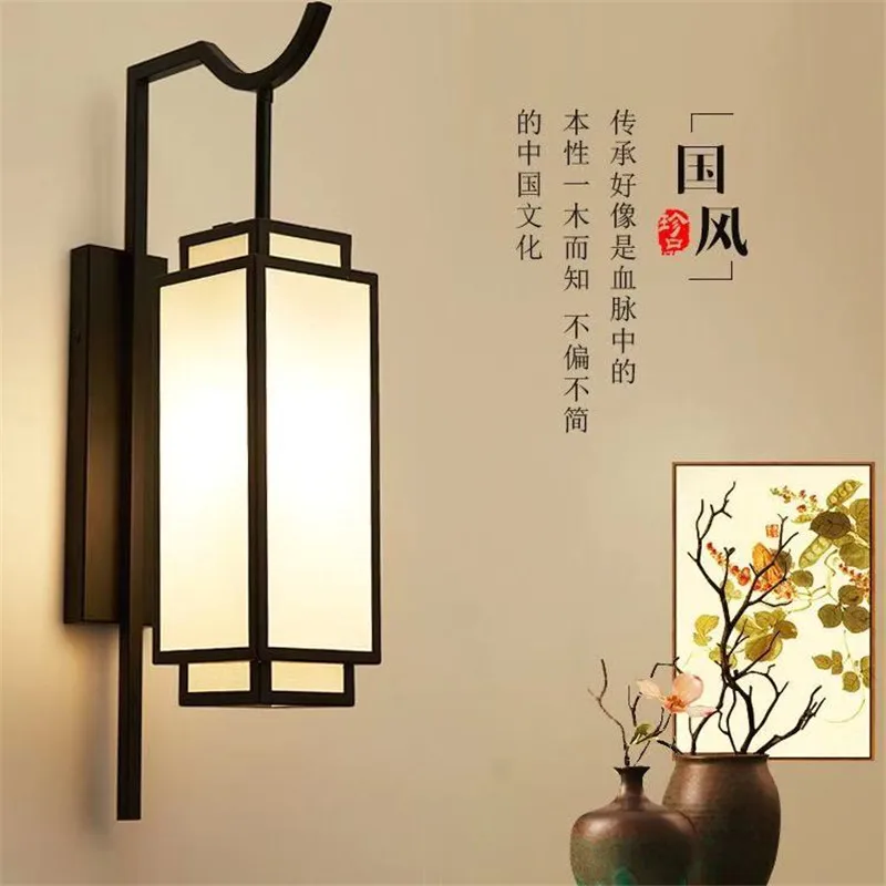 Chinese style Wall Lamp Classical Living Room Bedroom Bedside Lamp Luxury LED TV Background Vintage Wall Light