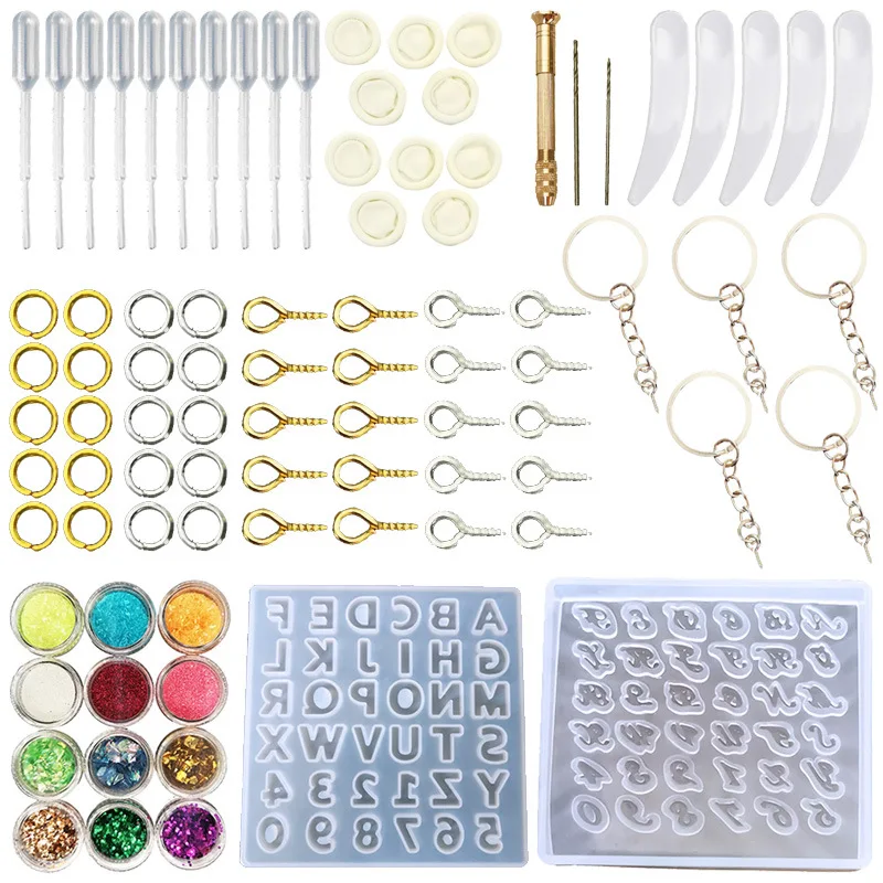 1 set DIY Small Letter Silicone Mold Set Kits Hand Made Tools Molds For uv resin Jewelry making