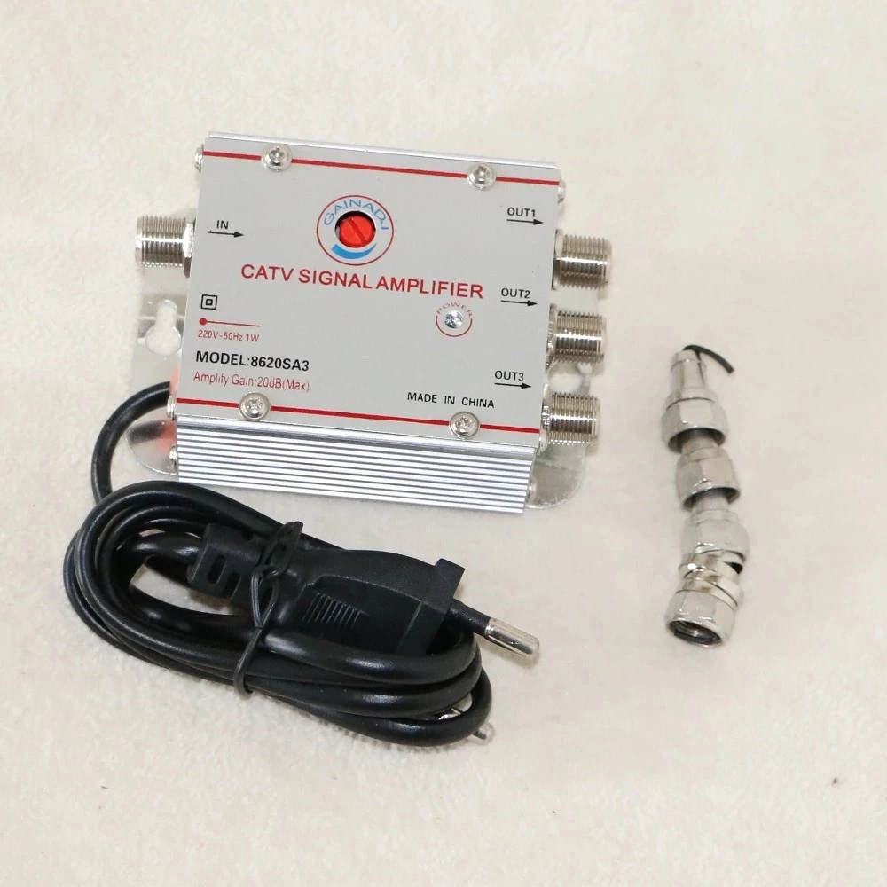 3 Way (2 Manieren 4 Manieren) 20db Vcr Catv Kabel Tv Antenne Signaal Versterker Booster Satelliet Splitter (Eueope Plug)