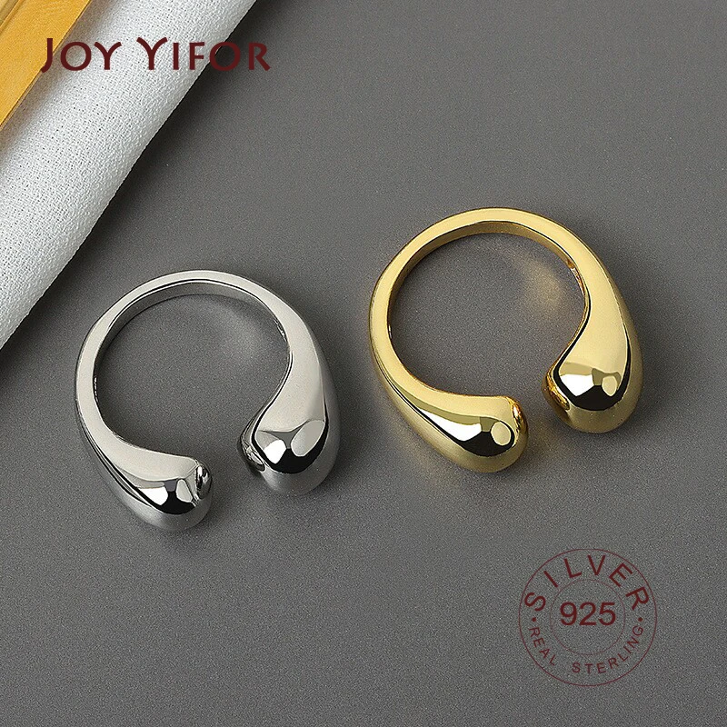 925 Sterling Silver Engagement Rings for Women Couple Trendy Irregular Geometric Handmade Jewelry Valentine's day Gifts