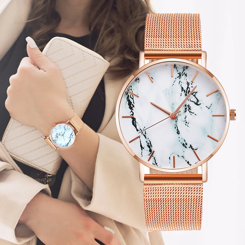 2020 Fashion Popular Marble Watches Women Luxury Rose Gold No Logo Watches Quartz Drop Shipping Cheap Price Relogio Feminino