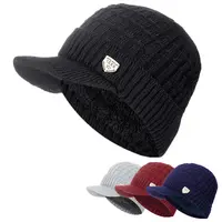 Gorro Unisex que mantiene el calor, gorros de invierno con estilo para hombres, gorro suave con forro de piel y ala, gorro de punto grueso con etiqueta 1998 para mujeres
