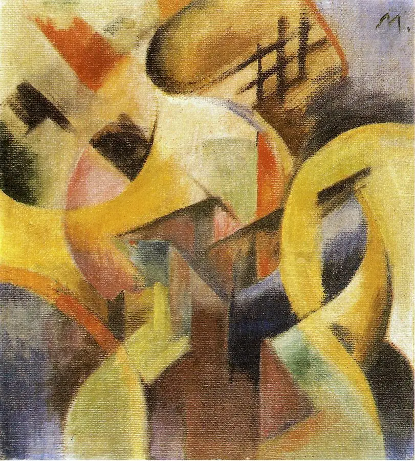 100% handmade Oil Painting reproduction on linen canvas,Small composition i 1913 by Franz Marc,Free Shipping,High Quality
