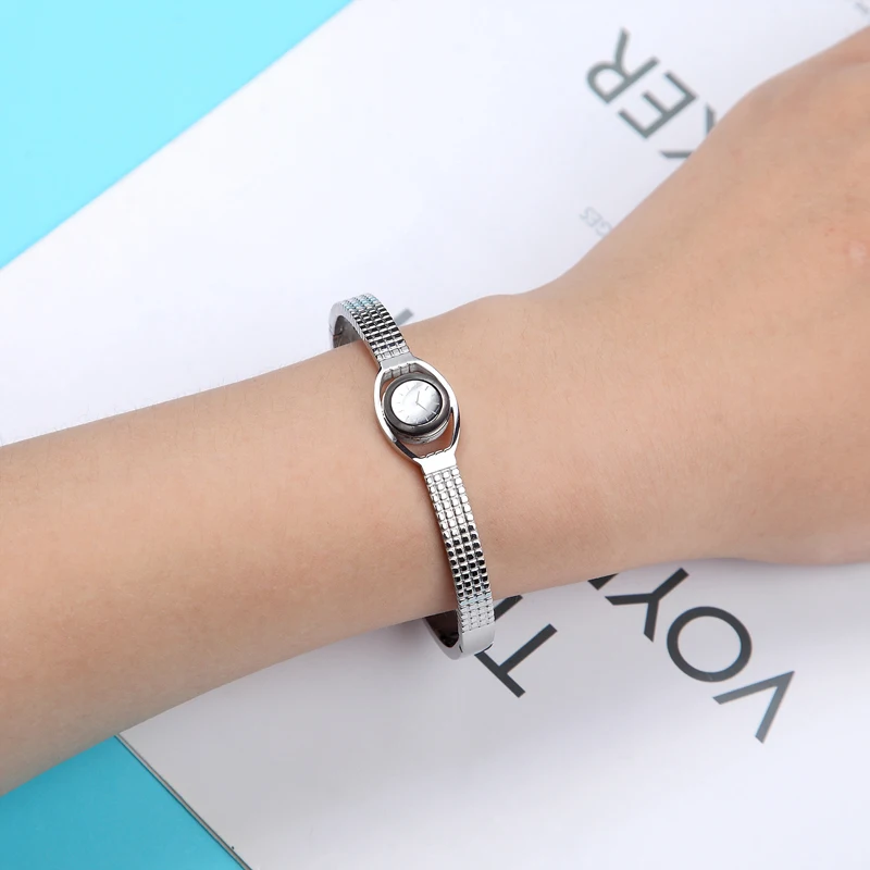 New Arrival Imitation Watch Shape Woman Bangle Bracelet Stainless Steel Jewelry Woman Bracelet Gift for Women