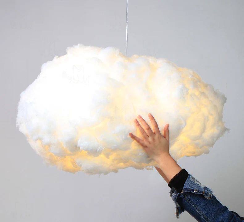 XIUAN Lightning Design Creative White Cotton Cloud Pendant Lamp Kids room Coffee room Girl Bedroom Decor LED Hanging Lights