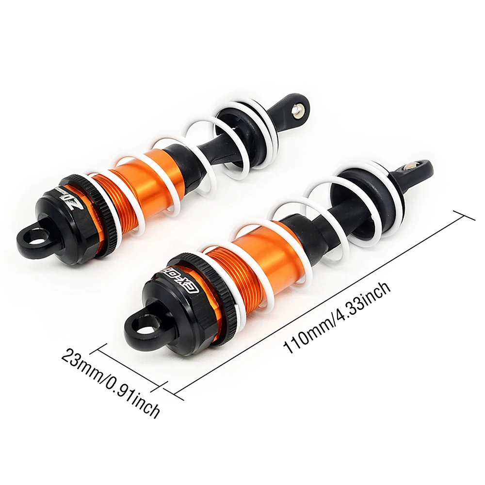 Amortecedor e suspensão para carros de corrida, 2 ou 4 peças, 110mm, para modelos 1/7 zd racing ex07 e 1/8 rc