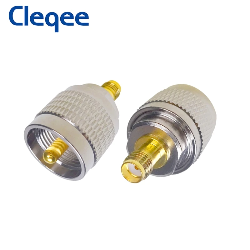 Cleqee 1 قطعة SMA أنثى إلى UHF PL259 ذكر PL259 موصل RF اقناع محوري محول