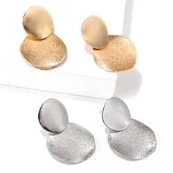 Fashion Non Pierced Clip On Earrings Gold Metal Round Statement Ear Clips for Women Bijoux Brincos Party Gift