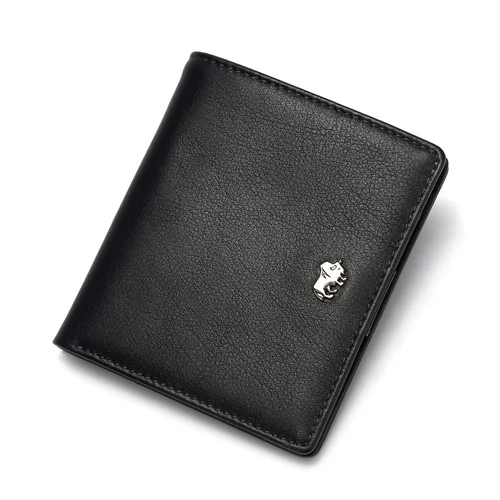 Imagen 1 del producto Carteras cortas, monedero de cuero genuino para hombre, Mini billetera con bloqueo RFID, tarjetero pequeño para hombre con cremallera, bolsillo para monedas W9317, envío gratis