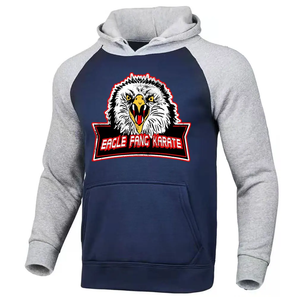 Eagle Fang Karate Cobra Kai Fashion Street Printing Men Hoodie Autumn Fleece Warm Sweatshirts Pullover Hoody Raglan Hoodie Man